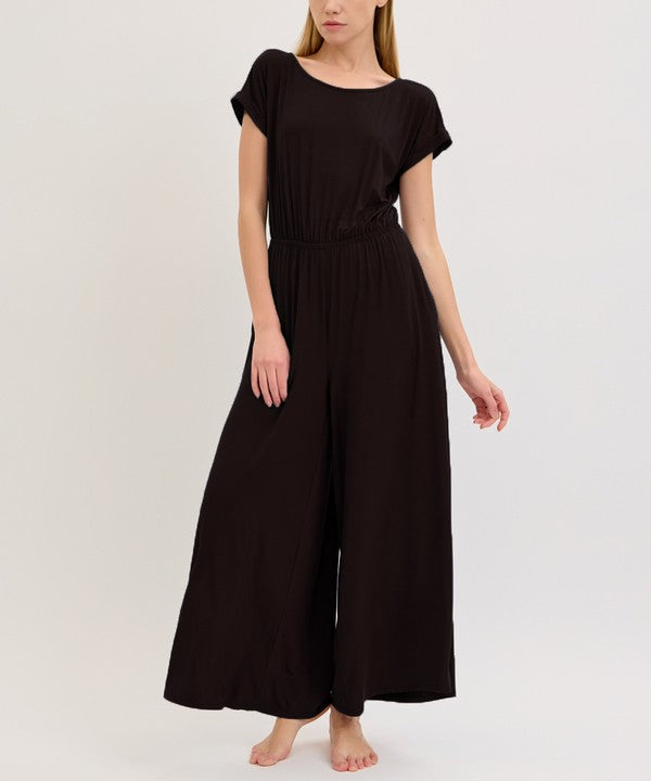 Women Bamboo Crazy Elasticated Waist Ankle Length Romper Zarnesh