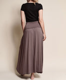 Women Bamboo Flared Banded Waist Yoga Maxi Skirt | Zarnesh