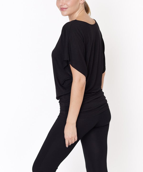 Women Bamboo SK Signature Dolman Sleeves U Neck Tunic Top Zarnesh