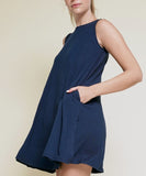 Women Bamboo Sleeveless Scoop Neck Daytime Hepburn Dress Zarnesh