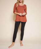 Women Bamboo U Neck Elbow Length Flared Bottom Tunic T Shirt Zarnesh