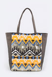 Women Batik Patterns Sequins Embellished Statement Tote | Zarnesh