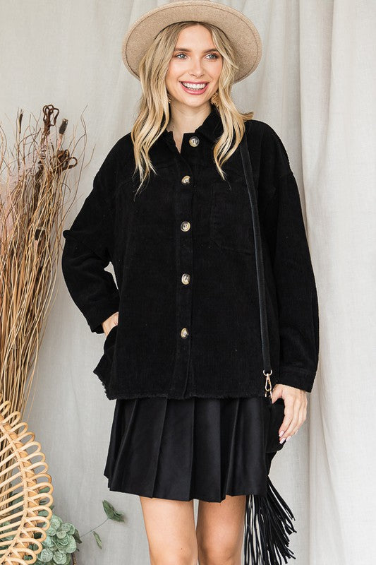 Women’s Corduroy Ribbed Velvet Button-Up Jacket | Zarnesh