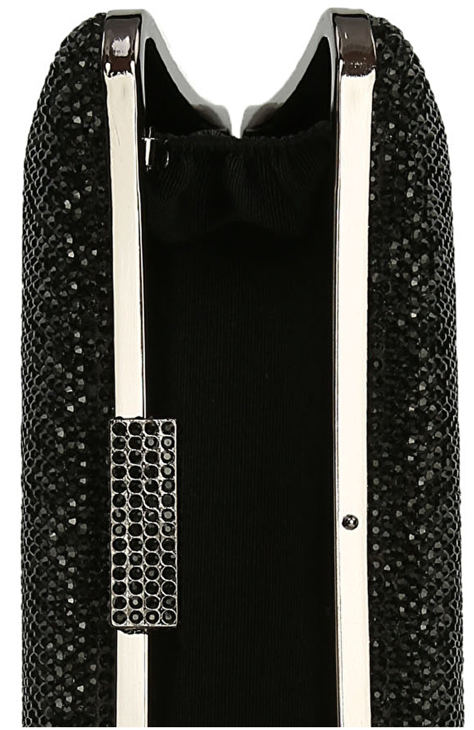 Women Crystal Pave Statement Removable Chain Box Clutch Zarnesh