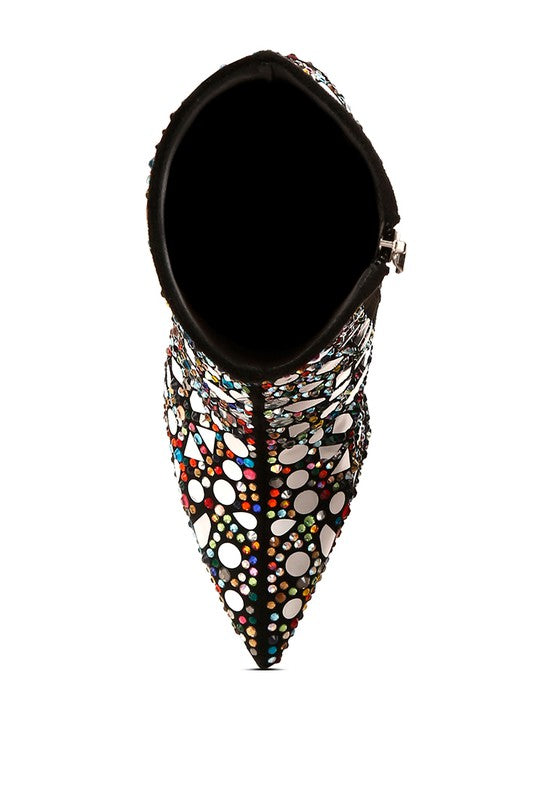 Women’s Fancy Mirror Embellished Platform High Heel Boots | Zarnesh