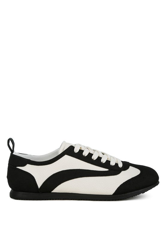 Women Moomba Paneling Round Toe Lace Up Sneakers | Zarnesh