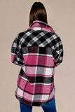 Women’s Black Plaid Colorblock Loose Shacket | Zarnesh