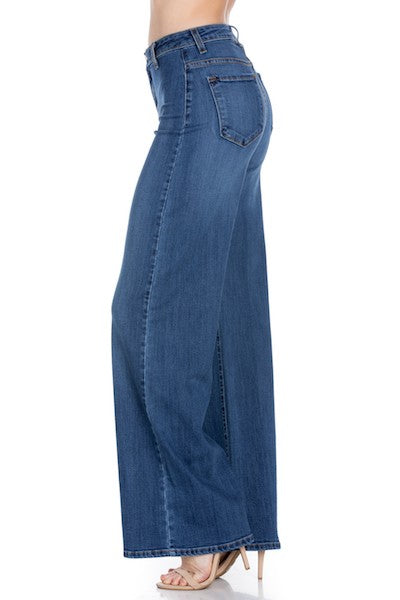 Women High Rise Waist Western Wide Leg jeans Baggy Denim Pants Zarnesh