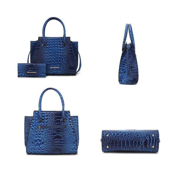 Women MKF Croc Embossed Handbag with Wallets| Zarnesh