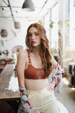 Women Boho Eye Lace Applique Bralette With Removeable Bra Pads Zarnesh