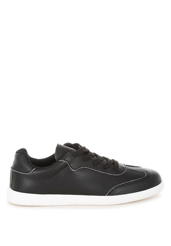 Women Bostonia Paneling Real Leather Lace Up Sneakers | Zarnesh