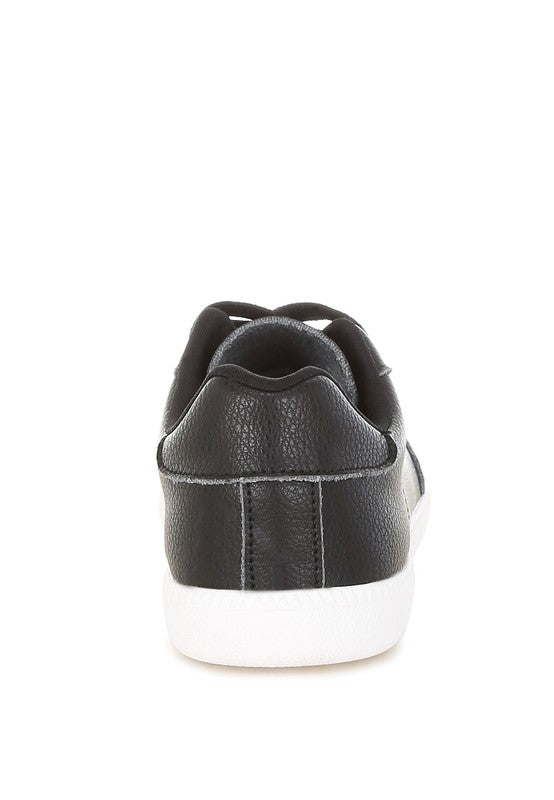 Women Bostonia Paneling Real Leather Lace Up Sneakers | Zarnesh