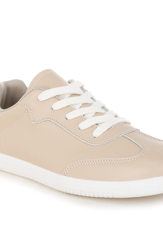 Women Bostonia Paneling Real Leather Lace Up Sneakers | Zarnesh