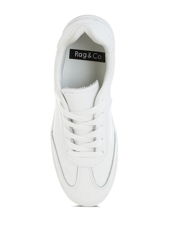 Women Bostonia Paneling Real Leather Lace Up Sneakers | Zarnesh