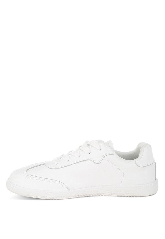 Women Bostonia Paneling Real Leather Lace Up Sneakers | Zarnesh