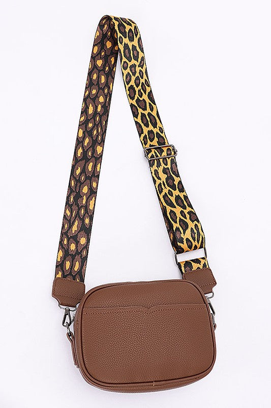 Womens Leopard Webbing Guitar Strap Crossbody Camera Bag | Zarnesh