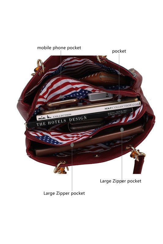 Womens MKF Collection Nevaeh Flag Shoulder Bag by Mia K | Zarnesh