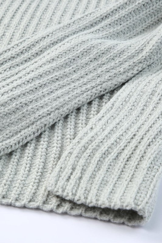 Women’s Buttoned Shoulder Ribbed Drop Shoulder Sweater | Zarnesh