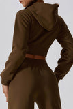 Women Casual Long Sleeve Zipper Loose Fit Hooded Sweater Shirt Zarnesh