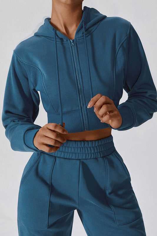 Women Casual Long Sleeve Zipper Loose Fit Hooded Sweater Shirt Zarnesh