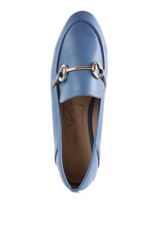 Women Casual Snok Almond Toe  Metal Buckle Loafers | Zarnesh