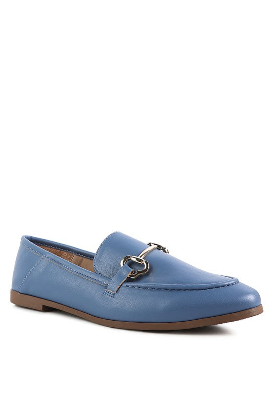 Women Casual Snok Almond Toe  Metal Buckle Loafers | Zarnesh