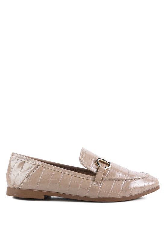 Women Casual Snok Almond Toe  Metal Buckle Loafers | Zarnesh