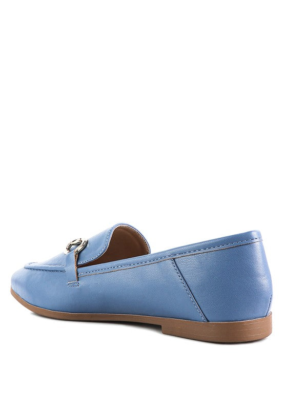 Women Casual Snok Almond Toe  Metal Buckle Loafers | Zarnesh