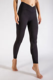 Women Casual V Waistband Full Length Fitted Black Leggings Zarnesh