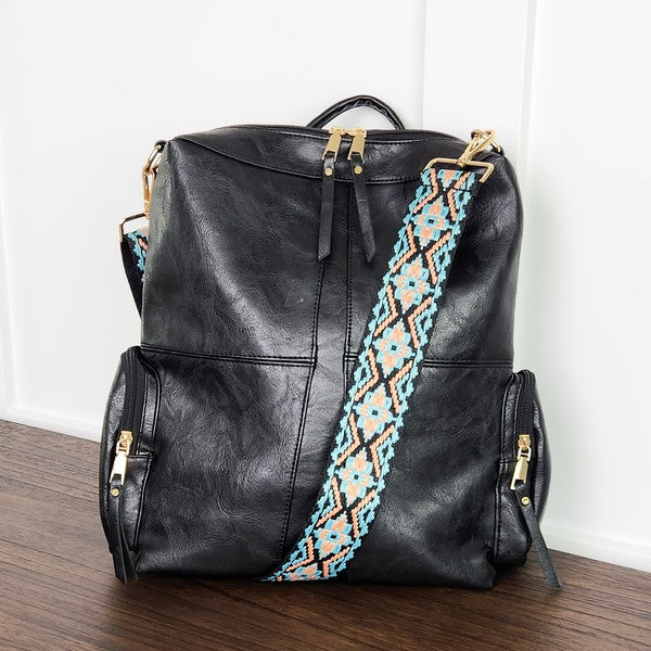 Women Charis Convertible Vegan Leather Backpack 2 Straps | Zarnesh