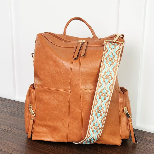 Women Charis Convertible Vegan Leather Backpack 2 Straps | Zarnesh
