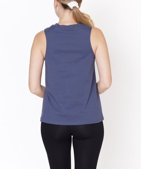 Women Classic V Cut Edge Sleeveless Cotton Jersey Top Zarnesh
