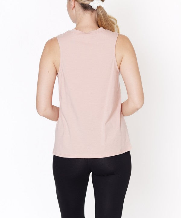 Women Classic V Cut Edge Sleeveless Cotton Jersey Top Zarnesh