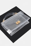 Women Clear Flap with Gold Accents PVC Crossbody Swing Bag Zarnesh
