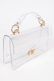 Women Clear Flap with Gold Accents PVC Crossbody Swing Bag Zarnesh