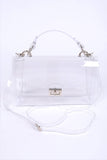 Women Clear Flap with Gold Accents PVC Crossbody Swing Bag Zarnesh