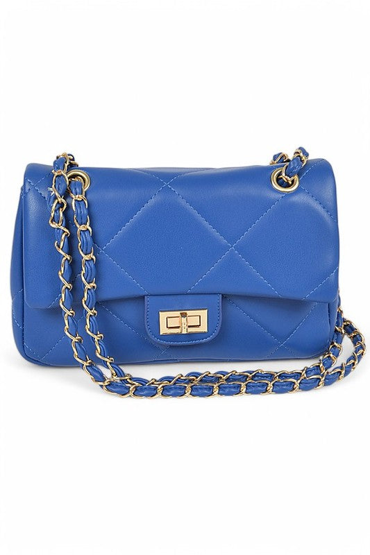 Women Quilted Adjustable Strap Twist Lock Classy Shoulder Bag Zarnesh