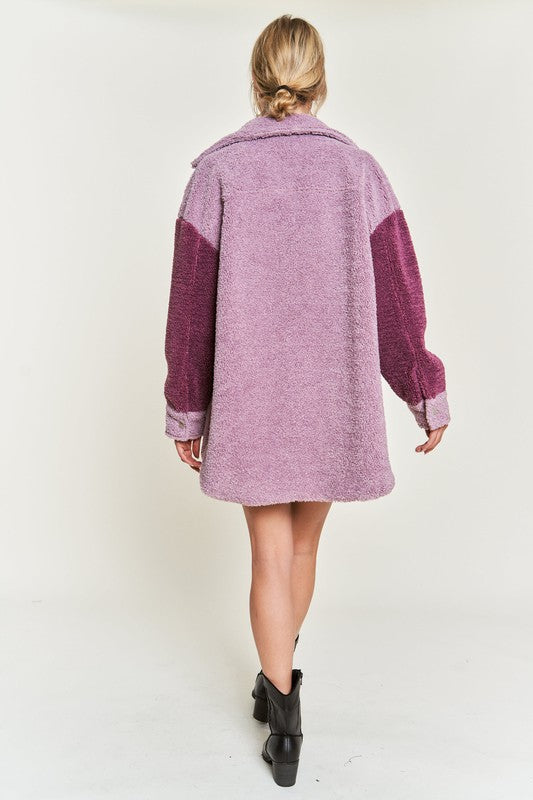 Women Colorblock Sherpa Jacket | Zarnesh