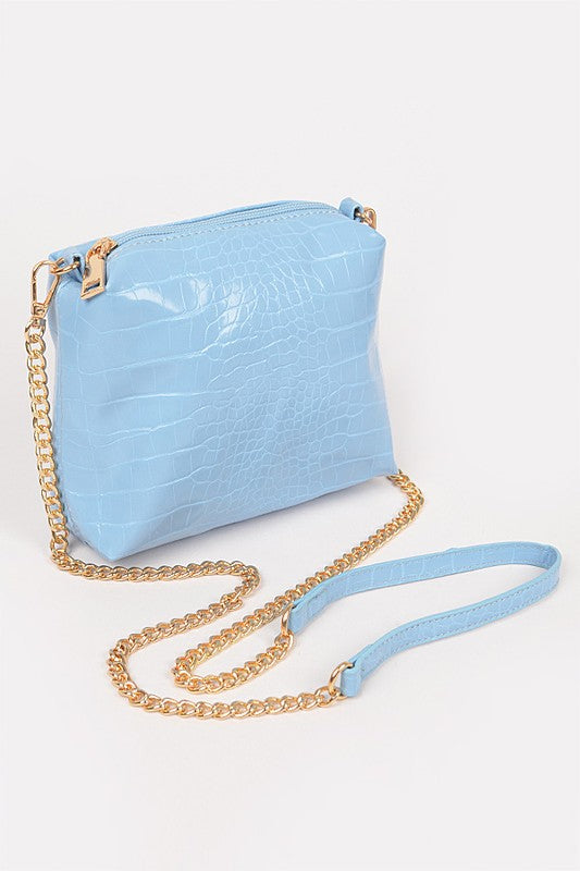Women Convertible Stadium Tote Bag Crossbody Croc Clutch Set Zarnesh