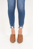 Women Corset Double Waist High Rise Ankle Distress Jeans Zarnesh