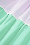 Women Cotton Color Self Tie Straps Block Maxi Dress zarnesh