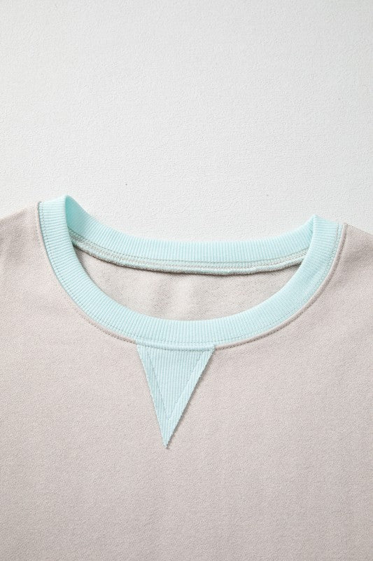 Women's Cotton Colorblock Patchwork Striped Sweatshirt | Zarnesh