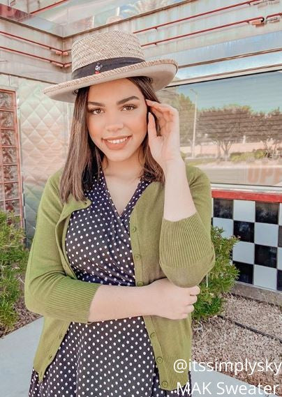 Women Crewneck Button Down Front Knit Cardigan Sweater Zarnesh