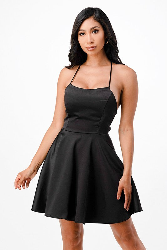 Women Crisscross Lace up Back Spaghetti Strap Prom Dress Zarnesh