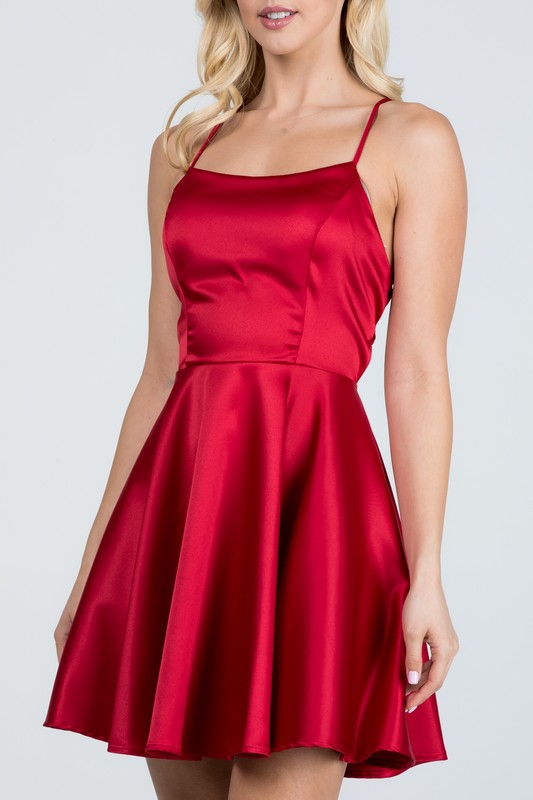 Women Crisscross Lace up Back Spaghetti Strap Prom Dress Zarnesh