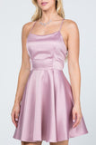 Women Crisscross Lace up Back Spaghetti Strap Prom Dress Zarnesh