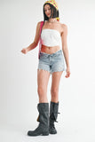 Women Cropped Eyelet Tube Top Sleeveless Closure | Zarnesh