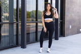 Women Crossover Black Pocket Full Length Leggings R4 | Zarnesh