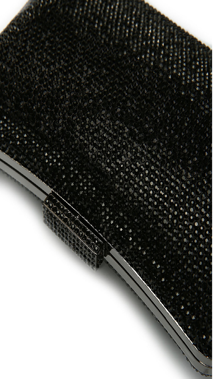 Women Crystal Pave Statement Removable Chain Box Clutch Zarnesh