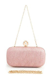 Women Crystal Flower Statement Satin Heart Shape Clutch Zarnesh